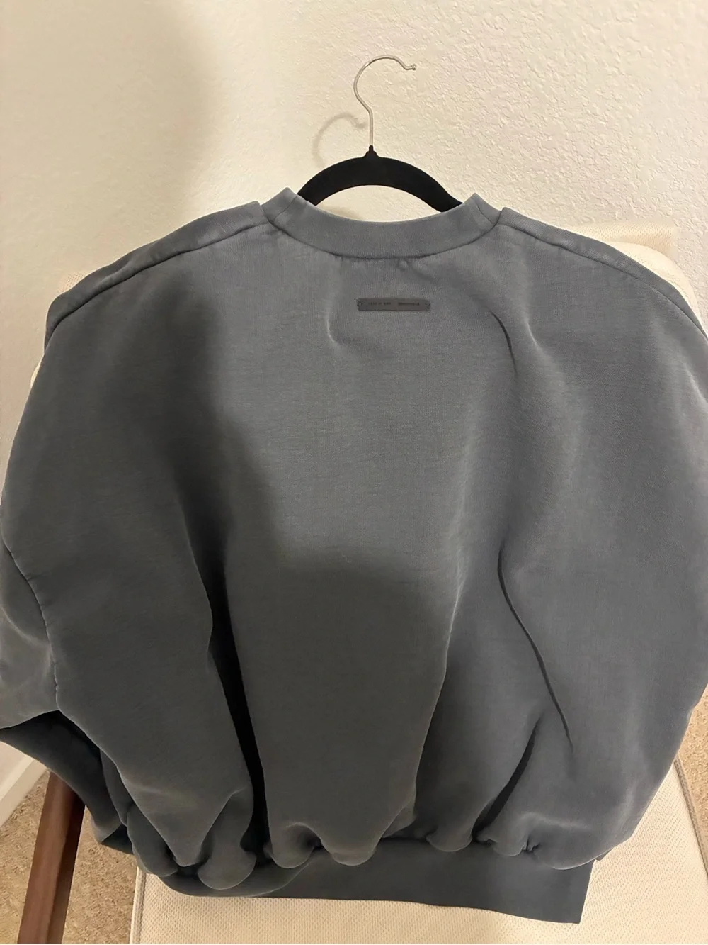 Fear of God Essentials Charcoal Crewneck with Red Logo